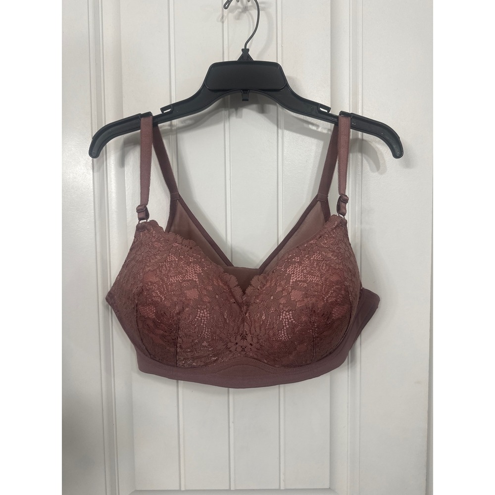 Torrid Wireless Bra Mauve Pink Floral Lace 40D